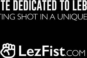 hot blondes with big tits fisting each other passionately