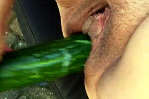 asian mature wife strokes her pussy outside in danish breeze