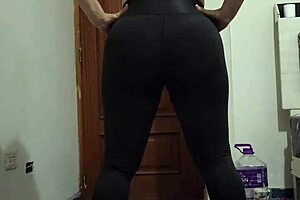 Mature Woman Doing Squats in Thread