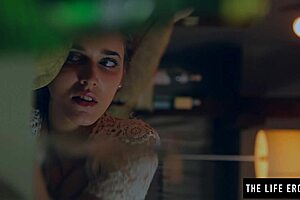 russian milf with puffy nipples masturbates intensely, rubbing her big tits and reaching orgasm