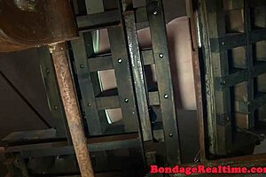 BDSM sub dominated with enema and bondage