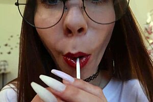 Nothing unusual, just sucking chupa chups in clothes!