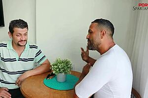 Latina milf receives double penetration after pizza delivery