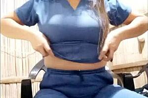 Nurse Arrives Home Singing Reggaeton and Touches Her Sexy Body