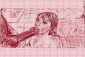 drawing of a milf giving blowjob to a dark big dick in hentai style for you