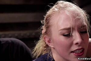 blonde trainee learns submission in group session