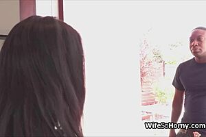 Wife interacts with tenant after massage