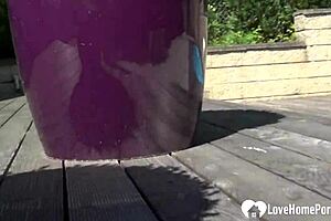 Brunette Teases Her Shaved Body Outdoors, So Hot! Want to See More of Her Petite Frame?