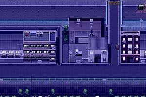 in the dead of night, a hentai character strips naked from the waist down and heads to the convenience store, building excitement until climax