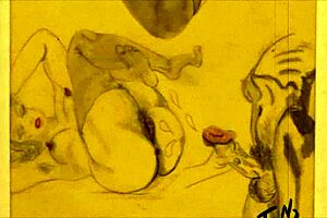 vintage erotic drawings in comic cartoon anime hentai style.