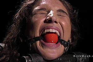 hairy pussy whipped and gagged in bizarre bondage toys