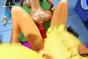 Two Busty Lesbians Try Double Dildo In Public Store