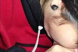 Cute teen gives respectful blowjob in pov, deepthroat to end night with white moon 😘