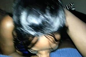 Who can handle this sloppy ebony blowjob?