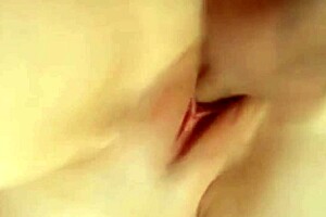 Shaved babe cums on monster cock