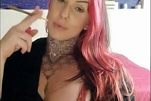 Sensual Girl Smoking And Teasing