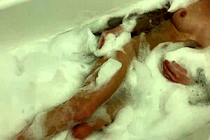 Blonde lesbian bubble bath webcam fun