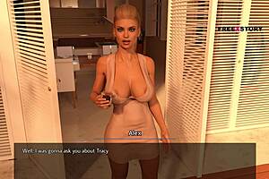Dreams of Desire - Alex Watches Jena Taking Shower in 3D Game Bathing Scene