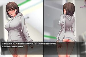 in the dead of night, a hentai character strips naked from the waist down and heads to the convenience store, building excitement until climax