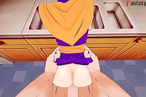 Chichi gets stuck in the kitchen and fucked hard!