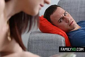 Slutty redhead stepsister hailey little rides stepbrother's cock in taboo hardcore sex