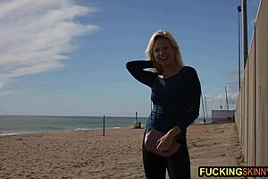 Beautiful Blonde Teen Plays With Big Black Dick