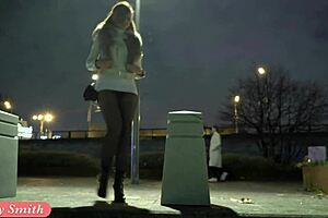 Russian Beauty Jeny Smith Walks Public In Transparent Tights Without Panties