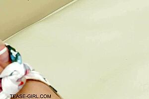 super hot petite teen intensely masturbates on the sofa with daddy vibes