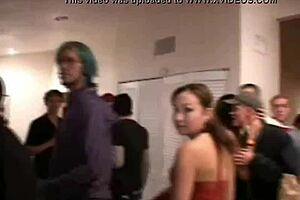 Hot blonde babe loves getting dick in this threesome freshman fantasy