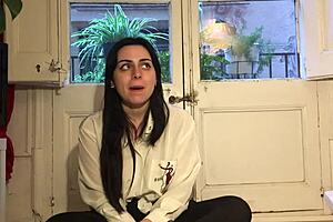 Maria’s solo shower time turns into a finger play session