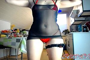 Horny teen shows off in bikini, dancing and teasing