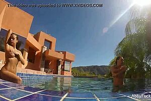 I messed up staring at abigail mac's big tits and ass in the pool nude