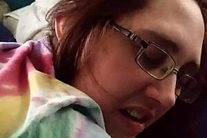 Nerdy Brunette Wife Gets Tight Pussy and Ass Fingered by Husband!