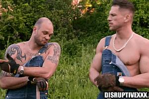 Muscular hunk gets his ass fucked on the reality show set