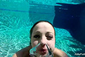I messed up staring at abigail mac's big tits and ass in the pool nude