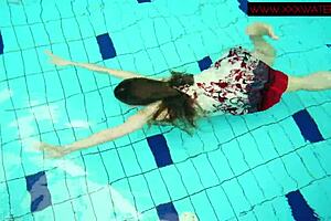 Hairy Ginger Polish Teen 18+ Stuns Underwater in Bikini