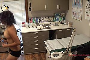 phoenix rose strips and spreads for the doctor in florida getting humiliated with cum on tits