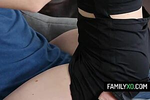 Slutty redhead stepsister hailey little rides stepbrother's cock in taboo hardcore sex