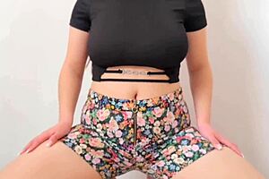 Beautiful brunette with perfect body in homemade video
