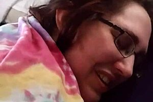 Nerdy Brunette Wife Gets Tight Pussy and Ass Fingered by Husband!