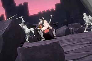 Animelesbian game with fingering and bondage