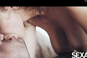 Milf bounces big natural tits while riding to orgasm