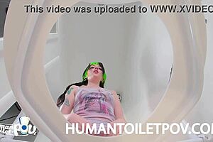 Kittycamtime dominates human toilet in goth femdom pov