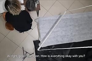 Patient gets horny at gynecologist and cums inside her