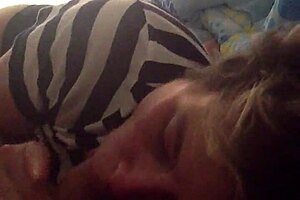 Eveline Immergeil intensely sucks my cock while urging you to jerk off