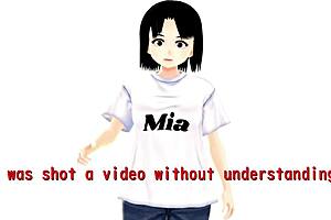 Asian schoolgirl in sailor uniform poses in her room