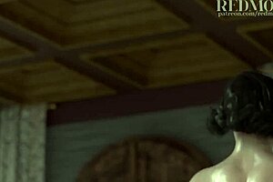 Dimitrescu's Big Tits Handjob