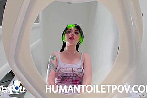 Kittycamtime dominates human toilet in goth femdom pov