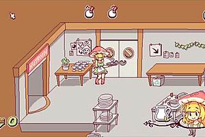 she's cumming all over those cute faces and tits in the futanari game