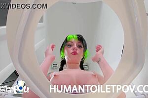 Kittycamtime dominates human toilet in goth femdom pov